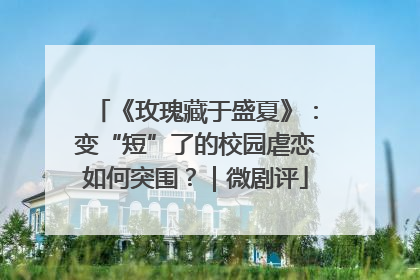 《玫瑰藏于盛夏》：变“短”了的校园虐恋如何突围？｜微剧评