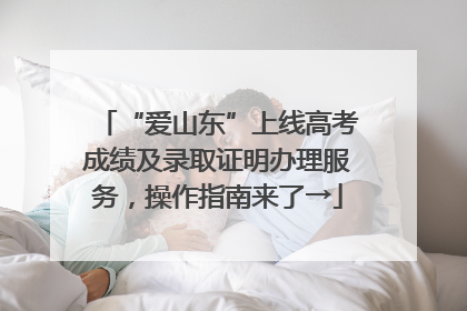 “爱山东”上线高考成绩及录取证明办理服务，操作指南来了→