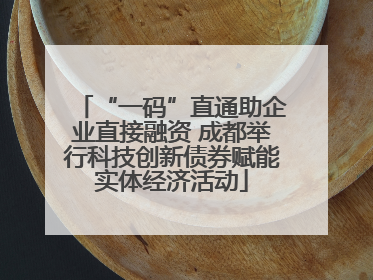 “一码”直通助企业直接融资 成都举行科技创新债券赋能实体经济活动