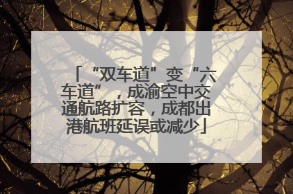 “双车道”变“六车道”，成渝空中交通航路扩容，成都出港航班延误或减少