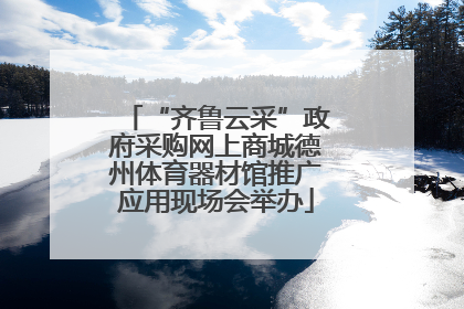 “齐鲁云采”政府采购网上商城德州体育器材馆推广应用现场会举办