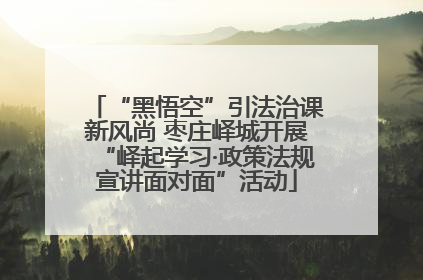 “黑悟空”引法治课新风尚 枣庄峄城开展“峄起学习·政策法规宣讲面对面”活动