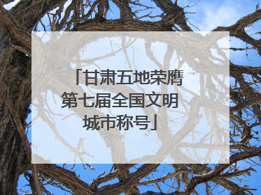 甘肃五地荣膺第七届全国文明城市称号