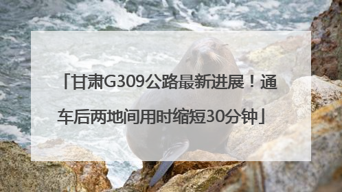 甘肃G309公路最新进展！通车后两地间用时缩短30分钟