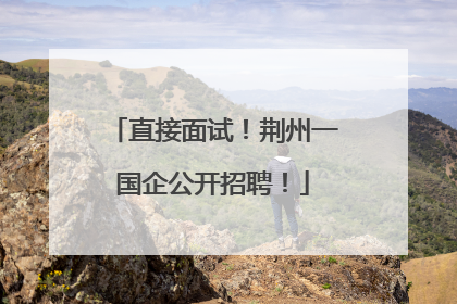 直接面试！荆州一国企公开招聘！
