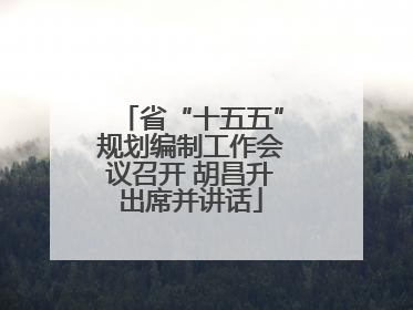 省“十五五”规划编制工作会议召开 胡昌升出席并讲话