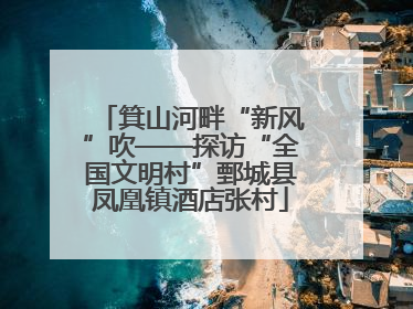 箕山河畔“新风”吹——探访“全国文明村”鄄城县凤凰镇酒店张村