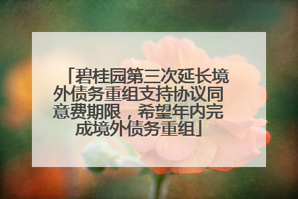 碧桂园第三次延长境外债务重组支持协议同意费期限，希望年内完成境外债务重组