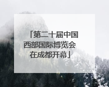 第二十届中国西部国际博览会在成都开幕