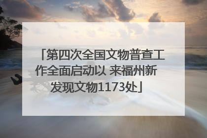 第四次全国文物普查工作全面启动以 来福州新发现文物1173处