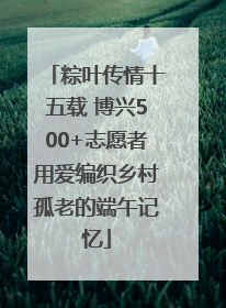 粽叶传情十五载 博兴500+志愿者用爱编织乡村孤老的端午记忆