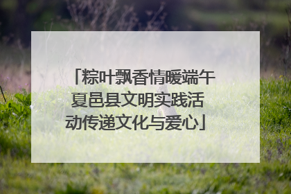 粽叶飘香情暖端午 夏邑县文明实践活动传递文化与爱心
