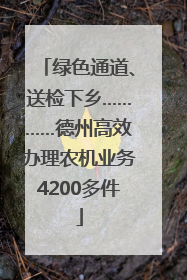 绿色通道、送检下乡…………德州高效办理农机业务4200多件