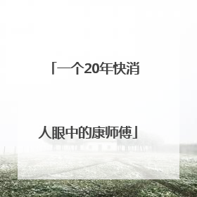 一个20年快消人眼中的康师傅