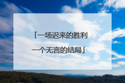 一场迟来的胜利 一个无言的结局