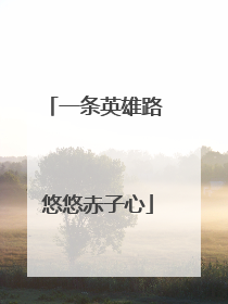 一条英雄路 悠悠赤子心
