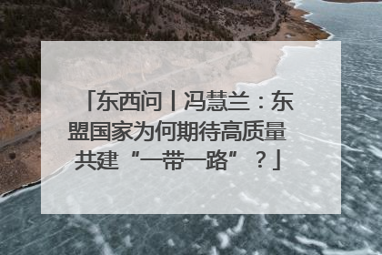 东西问丨冯慧兰：东盟国家为何期待高质量共建“一带一路”？