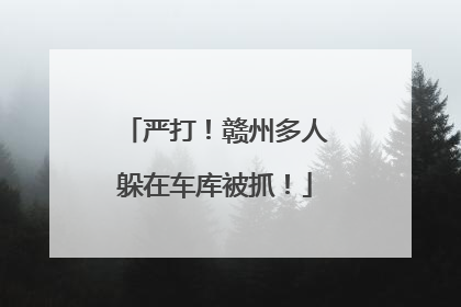 严打！赣州多人躲在车库被抓！