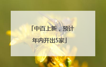 中百上新，预计年内开出5家