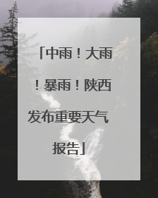 中雨！大雨！暴雨！陕西发布重要天气报告