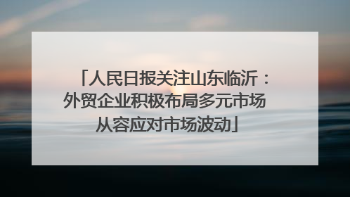 人民日报关注山东临沂：外贸企业积极布局多元市场 从容应对市场波动