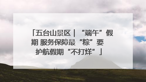五台山景区｜“端午”假期 服务保障最“粽”要 护航假期“不打烊”