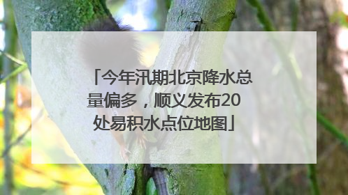 今年汛期北京降水总量偏多，顺义发布20处易积水点位地图