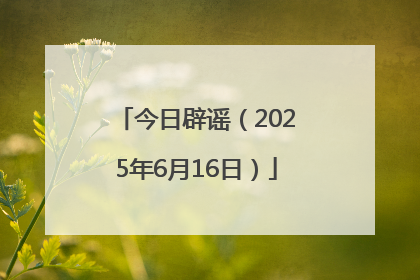 今日辟谣（2025年6月16日）