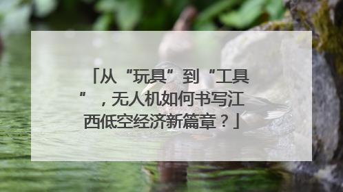 从“玩具”到“工具”，无人机如何书写江西低空经济新篇章？