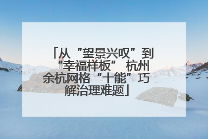 从“望景兴叹”到“幸福样板” 杭州余杭网格“十能”巧解治理难题