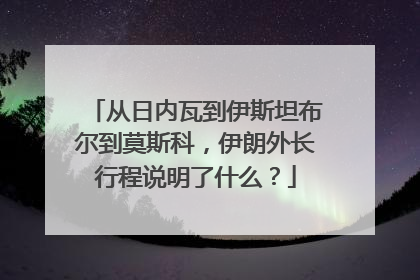 从日内瓦到伊斯坦布尔到莫斯科，伊朗外长行程说明了什么？