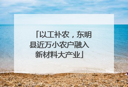 以工补农，东明县近万小农户融入新材料大产业