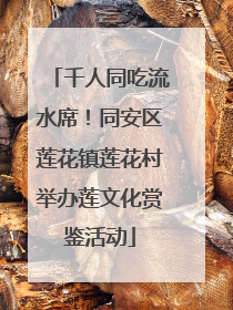 千人同吃流水席！同安区莲花镇莲花村举办莲文化赏鉴活动