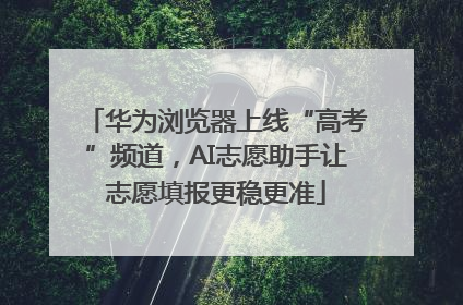 华为浏览器上线“高考”频道，AI志愿助手让志愿填报更稳更准