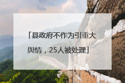 县政府不作为引重大舆情，25人被处理