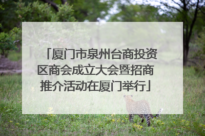 厦门市泉州台商投资区商会成立大会暨招商推介活动在厦门举行