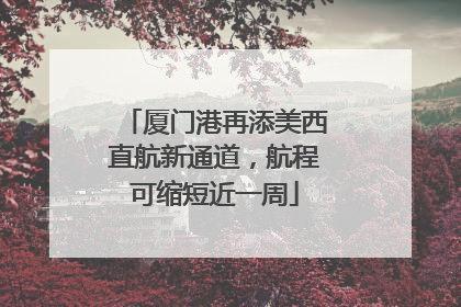 厦门港再添美西直航新通道，航程可缩短近一周