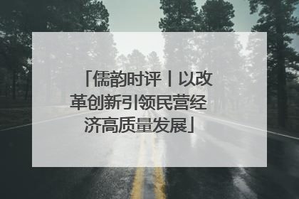 儒韵时评丨以改革创新引领民营经济高质量发展