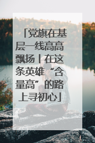 党旗在基层一线高高飘扬丨在这条英雄“含量高”的路上寻初心