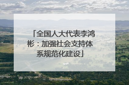 全国人大代表李鸿彬：加强社会支持体系规范化建设
