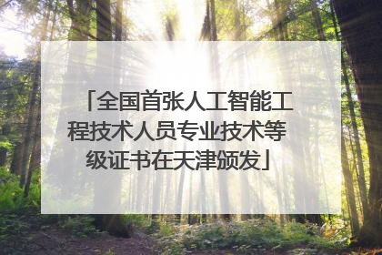 全国首张人工智能工程技术人员专业技术等级证书在天津颁发