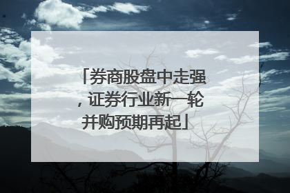 券商股盘中走强，证券行业新一轮并购预期再起