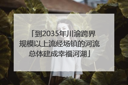 到2035年川渝跨界规模以上流经场镇的河流总体建成幸福河湖