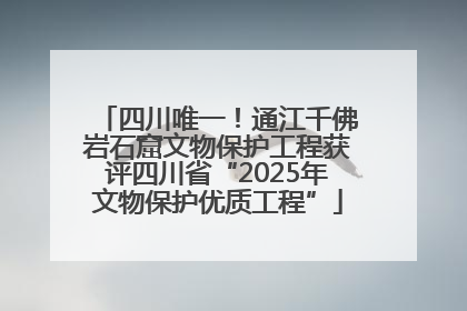 四川唯一！通江千佛岩石窟文物保护工程获评四川省“2025年文物保护优质工程”