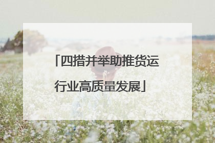 四措并举助推货运行业高质量发展