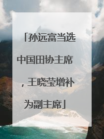孙远富当选中国田协主席，王晓莹增补为副主席