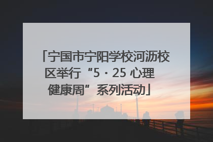 宁国市宁阳学校河沥校区举行“5・25 心理健康周”系列活动