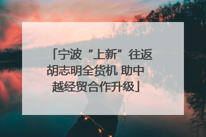 宁波“上新”往返胡志明全货机 助中越经贸合作升级