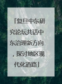 复旦中东研究论坛共话中东治理新方向，探讨地区现代化道路