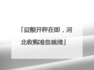 夏粮开秤在即，河北收购准备就绪